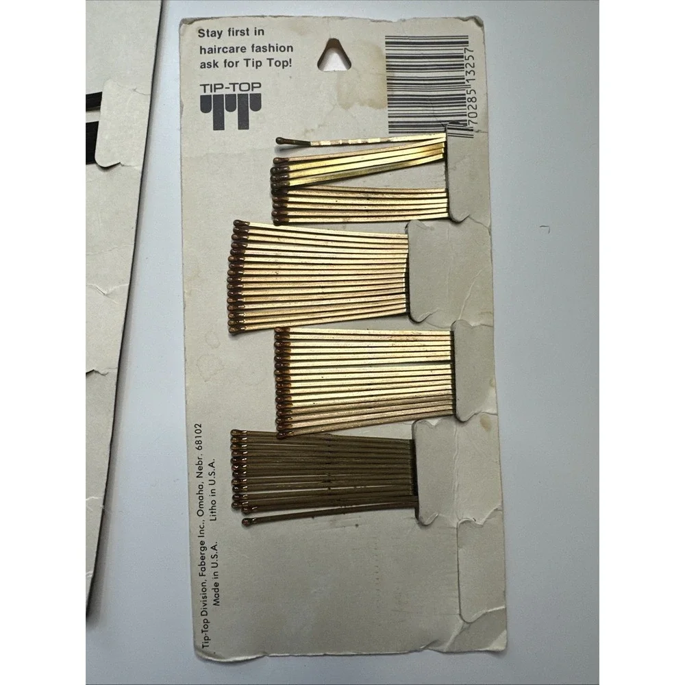 Vintage Lot Tip Top‎ Soft Tip Bobby Pins Lot USA 2 Packs